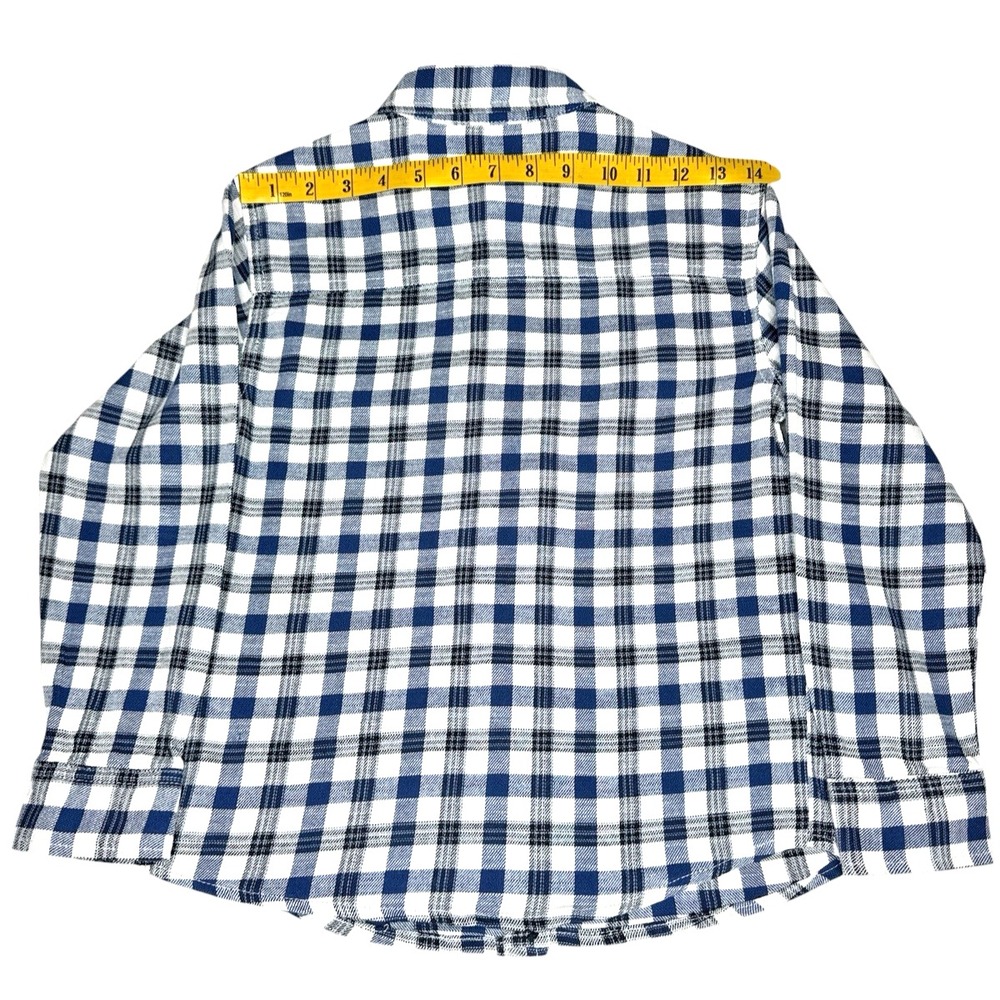 Calvin Klein Jeans Boy's Logo Pocket 100% Cotton Plaid Blue/White Shirt - Size 8 - Picture 7 of 12